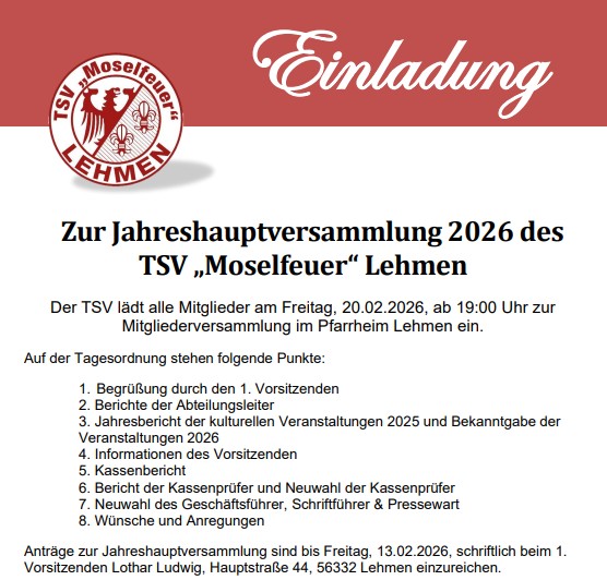 Einladung JHV 2026